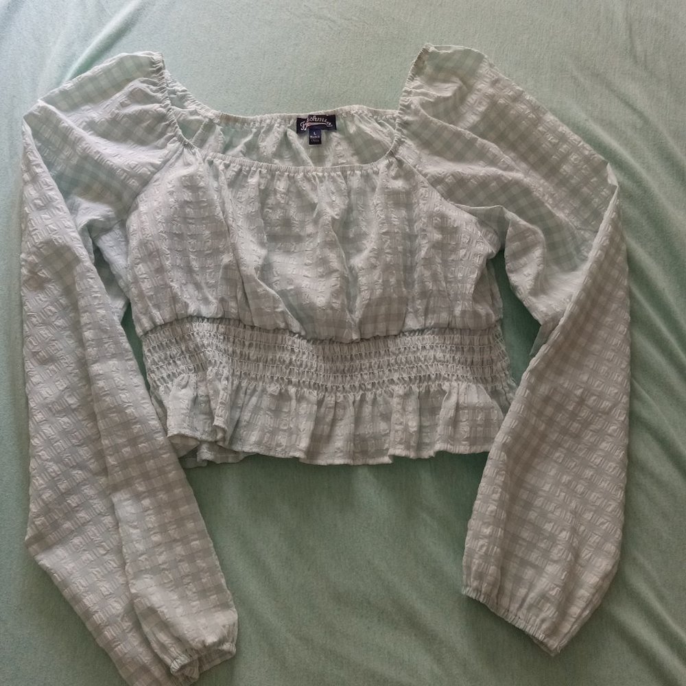 Blue checkered crop top